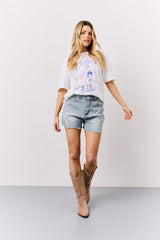 Distressed Denim Shorts