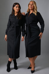 Button Up Belted Dress