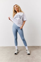 Blue Soft Touch Cross Over Leggings