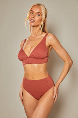 Contour Rib High Leg High Waisted Bikini Bottoms