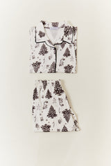 Cream Womens Christmas Tree Matching Family Pj Set