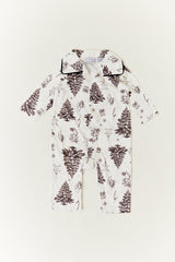 Cream Babies Christmas Tree Matching Family Romper