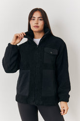 Borg Jacket With Pocket Detail