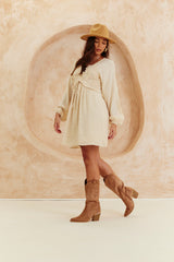 Faux Suede Embroidered Cowboy Boot