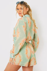 Elasticated High Waist Beach Co-Ord Shorts