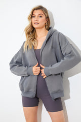 FITS EMBROIDED ZIP UP JERSEY JACKET