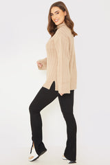 Compact Rib Split Hem Leggings