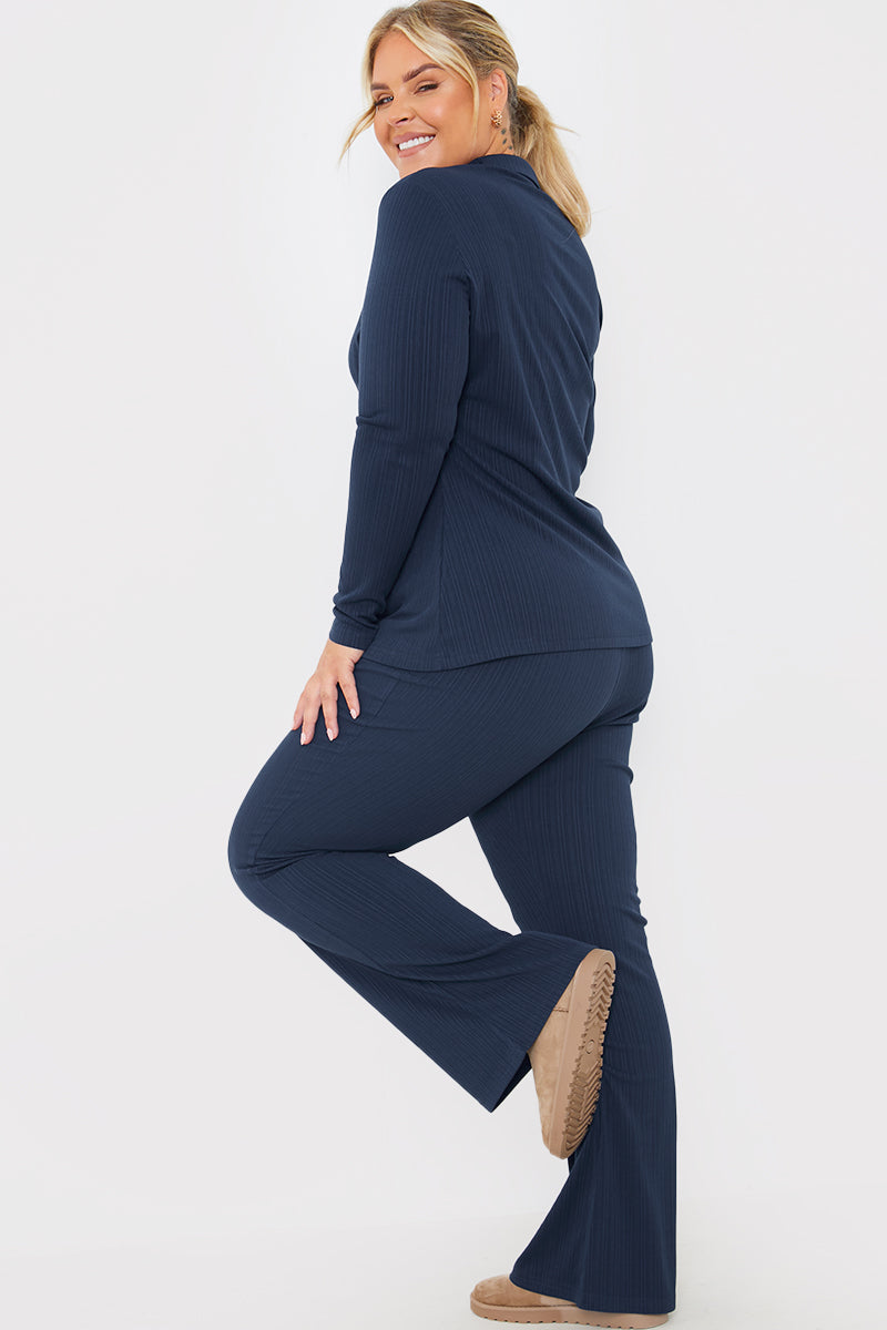 Flared Ribbed Co Ord Trouser