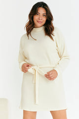 Brushed Rib Loose Belted Dress