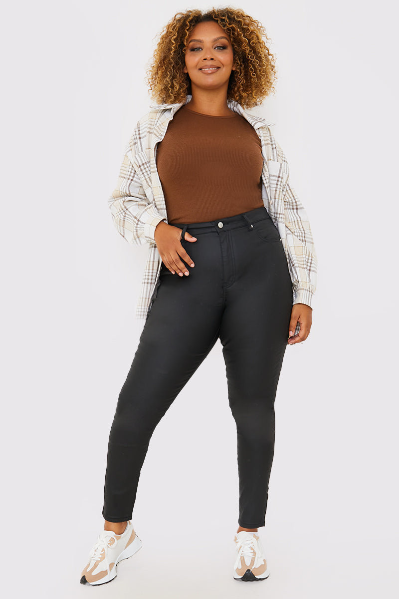 Coated High Waisted Jeans