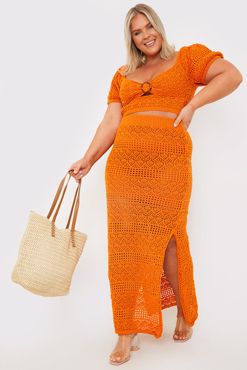 Crochet Puff Sleeve Crop Top