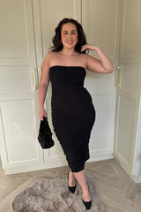 Bandeau Ruched Midaxi Dress