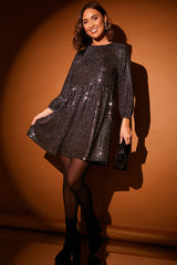 Disco Sequin Skater Mini Dress