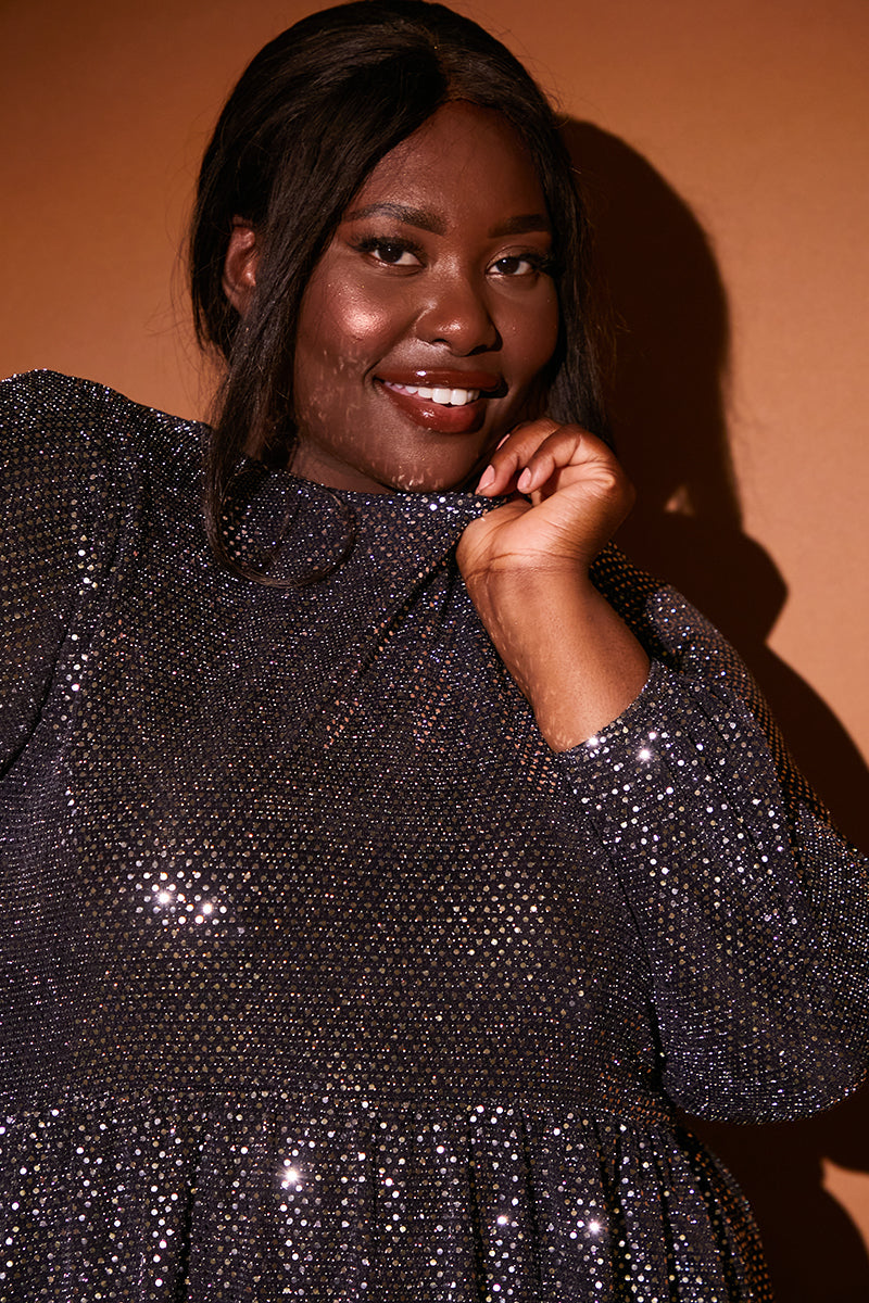Disco Sequin Skater Mini Dress