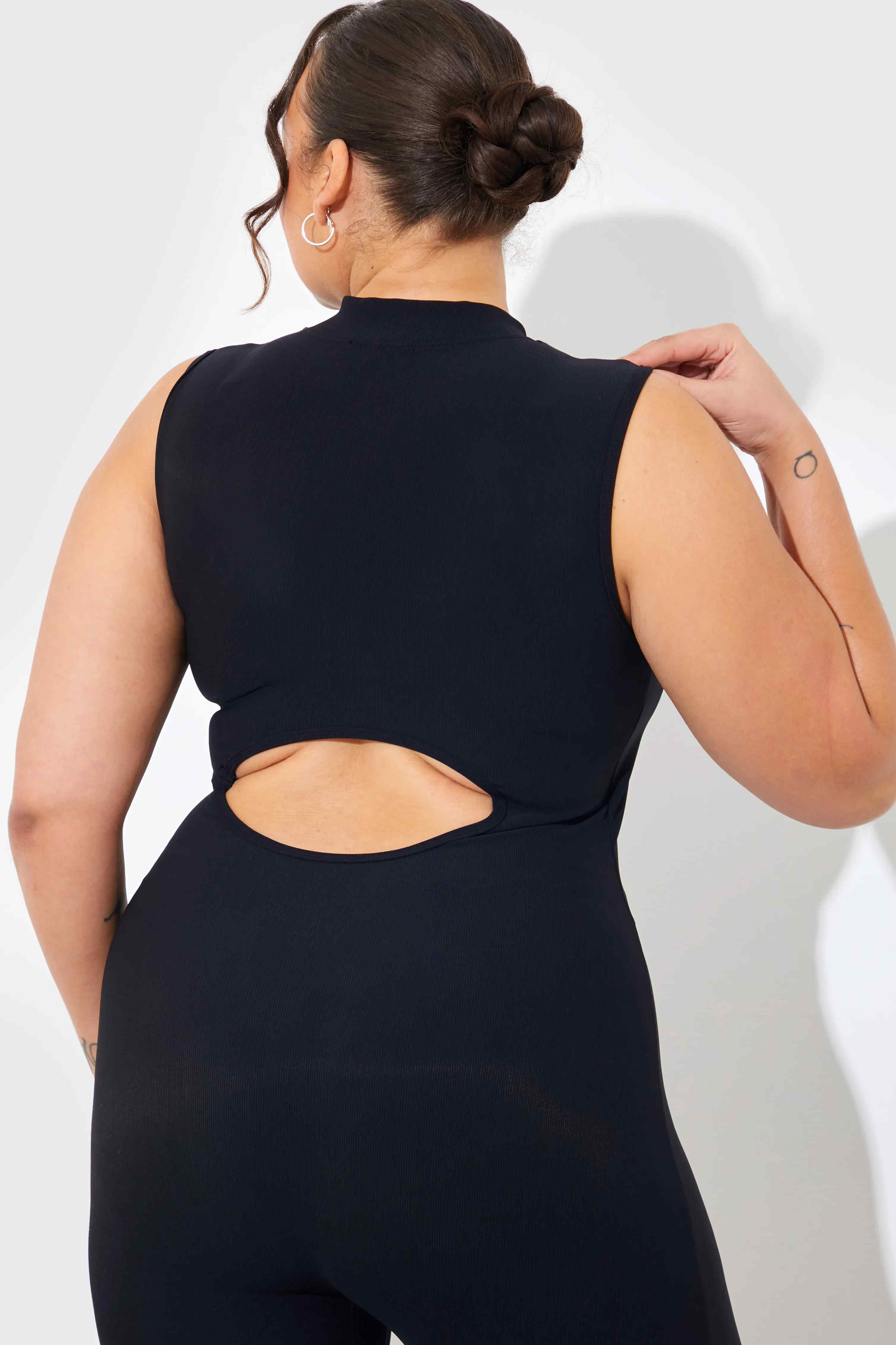 Built-In Bra Zip Front Sculpt and Control Unitard
