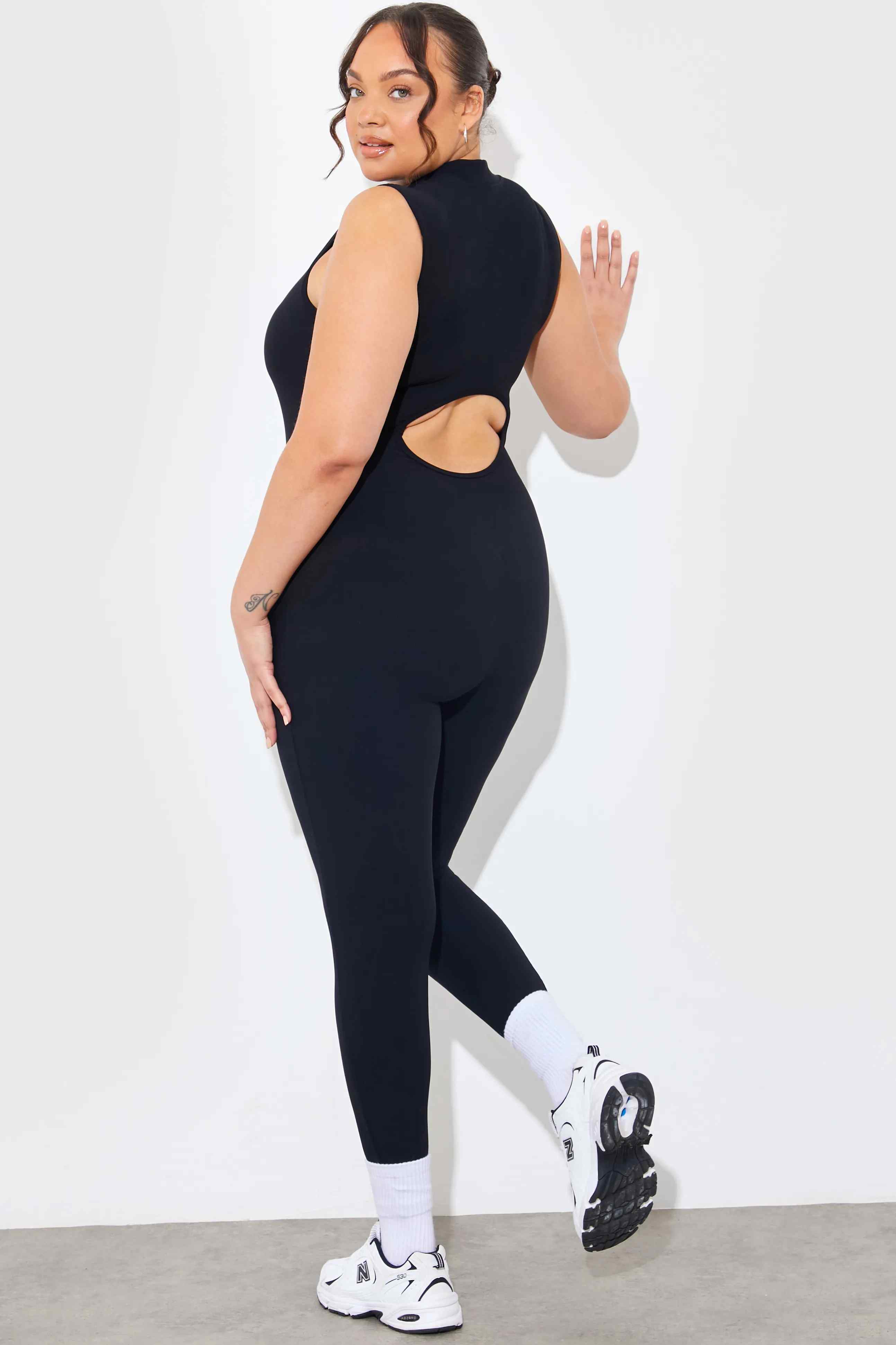 Built-In Bra Zip Front Sculpt and Control Unitard
