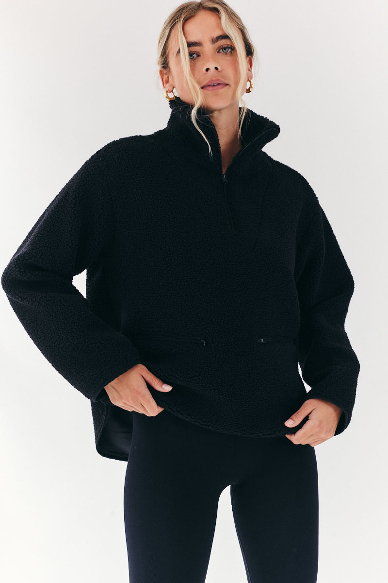 Borg Lined Half Zip Up Fleece