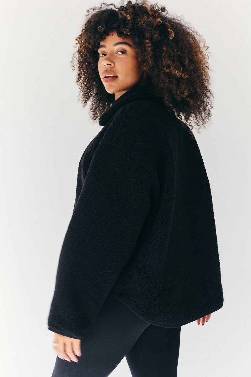 Borg Lined Half Zip Up Fleece