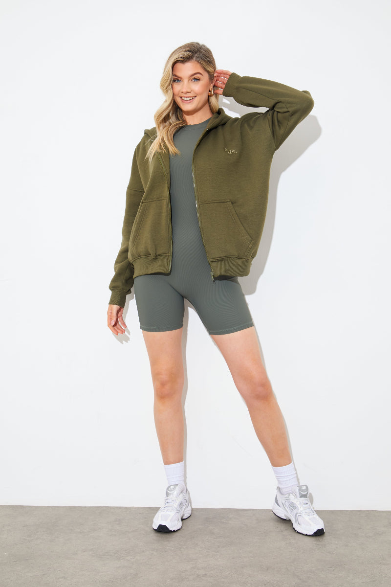 FITS EMBROIDED ZIP UP JERSEY JACKET