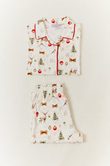 Cream Womens Christmas Matching Family Pj Set
