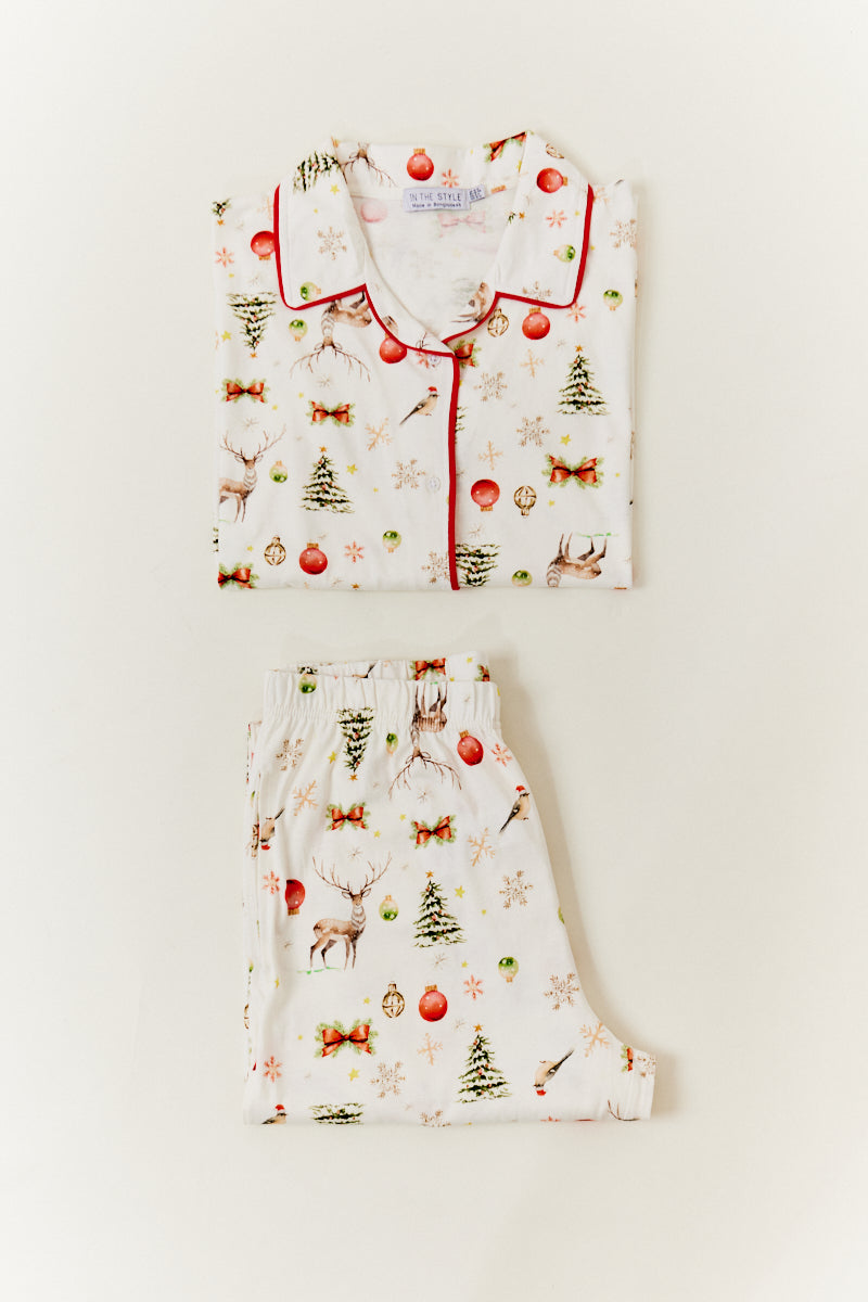 Cream Mens Christmas Matching Family Pj Set