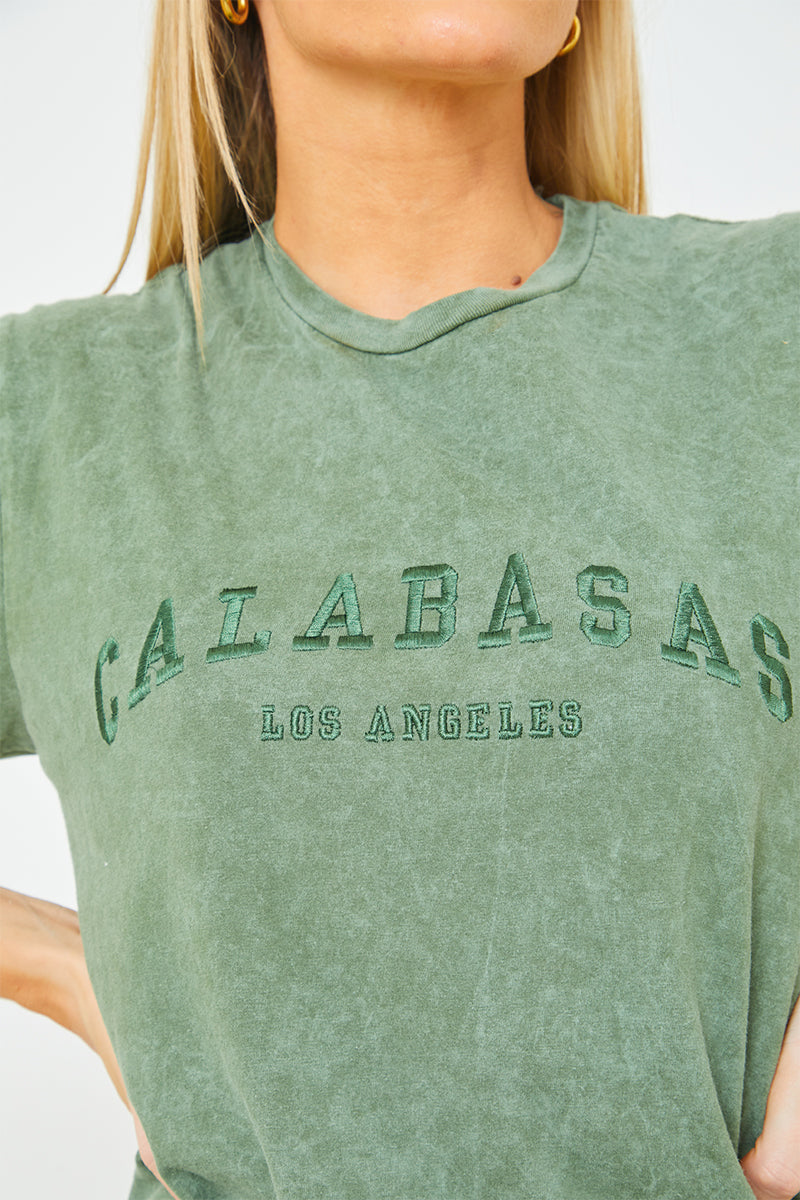 Calabasas' Acid Wash Slogan T-Shirt