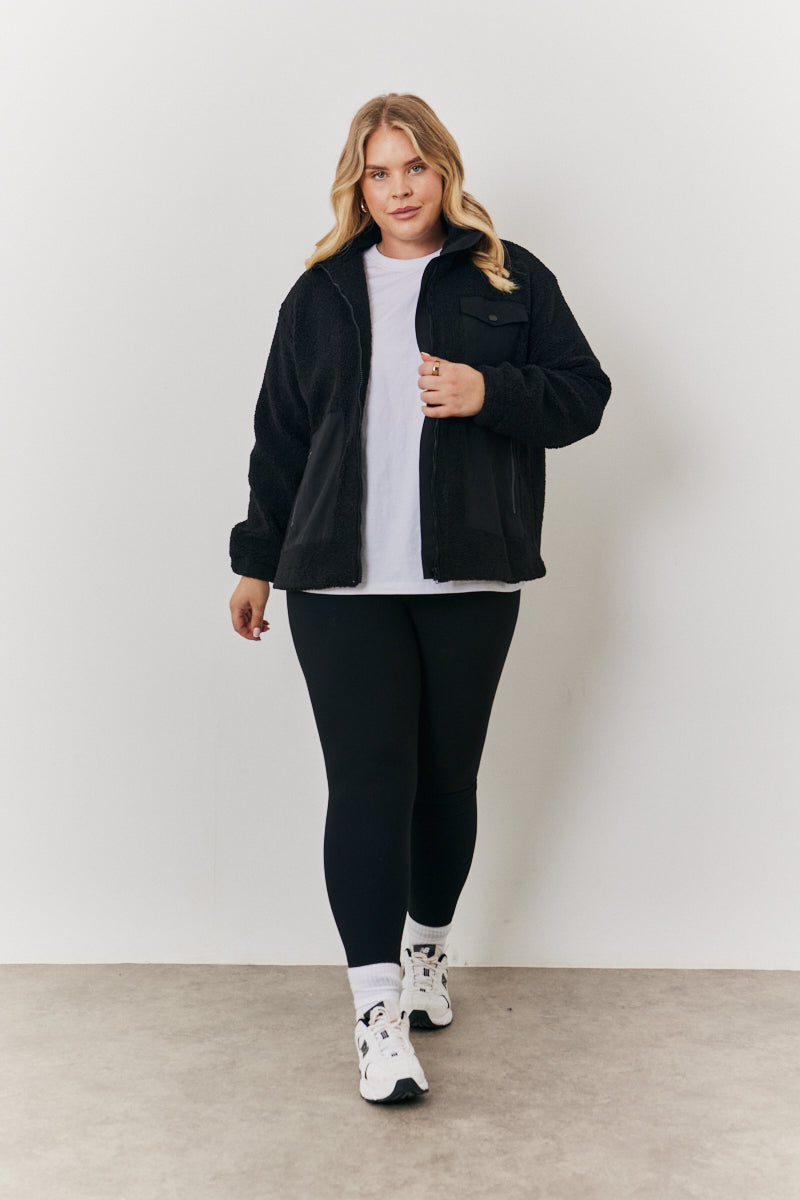 Borg Jacket With Pocket Detail