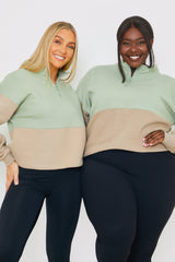 Colourblock Half Zip Sweatshirt