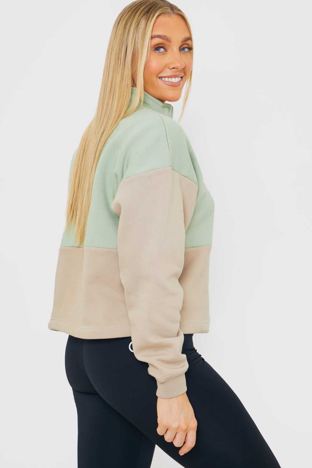 Colourblock Half Zip Sweatshirt
