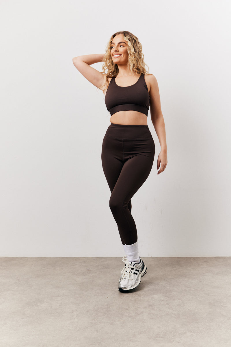 Chocolate Adjustable Sports Co-Ord Bra