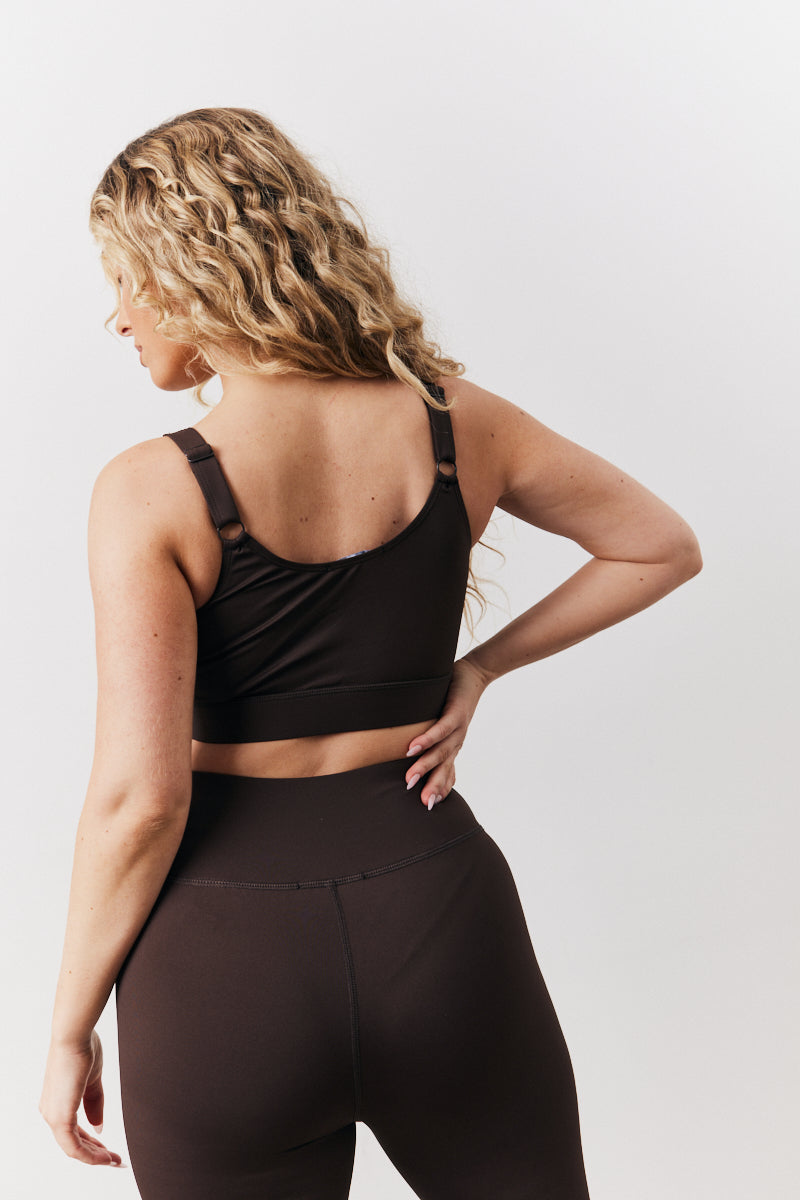 Chocolate Adjustable Sports Co-Ord Bra