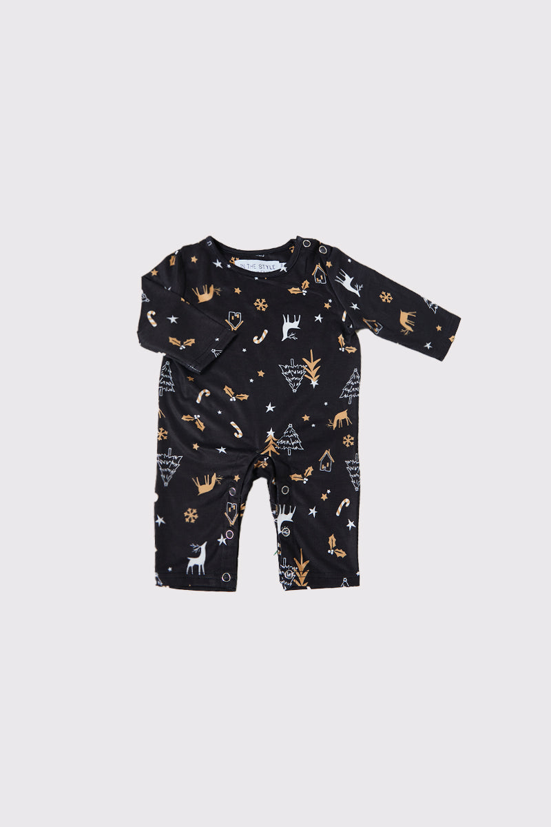 Babies Christmas Tree Print Matching Family PJ Romper