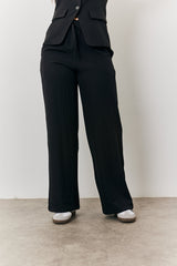 Elasticated Mid Rise Wide Leg Trouser