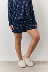 Bow Print Long Sleeve and Short PJ Set