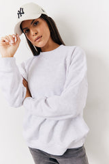 Crew Neck Fleeceback Sweater
