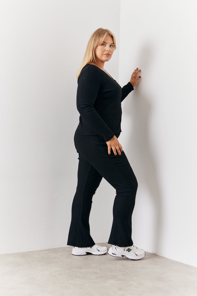 Brushed Rib Asymmetric Co-Ord Top