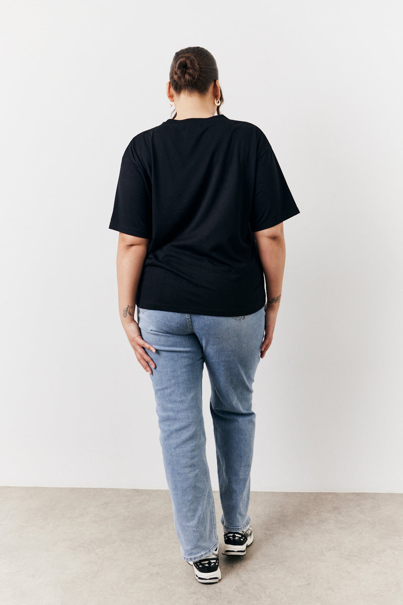 Black and White 2 Pack Slouchy V-Neck T-Shirt
