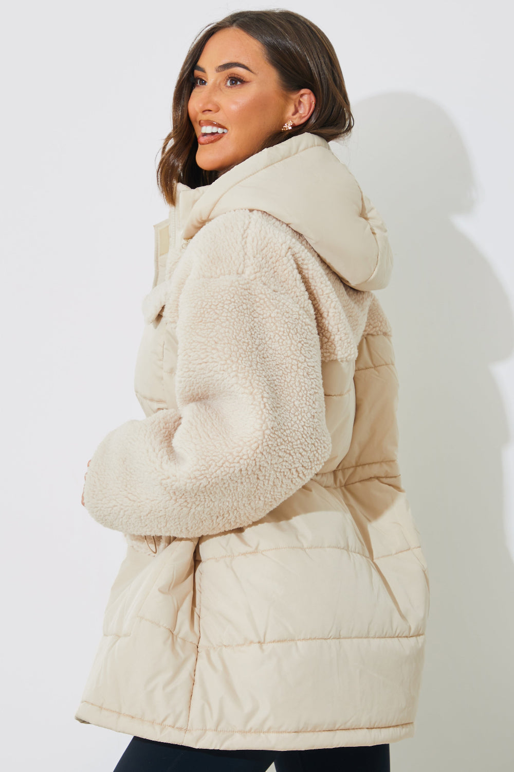 Detachable Hood Borg Puffer Coat