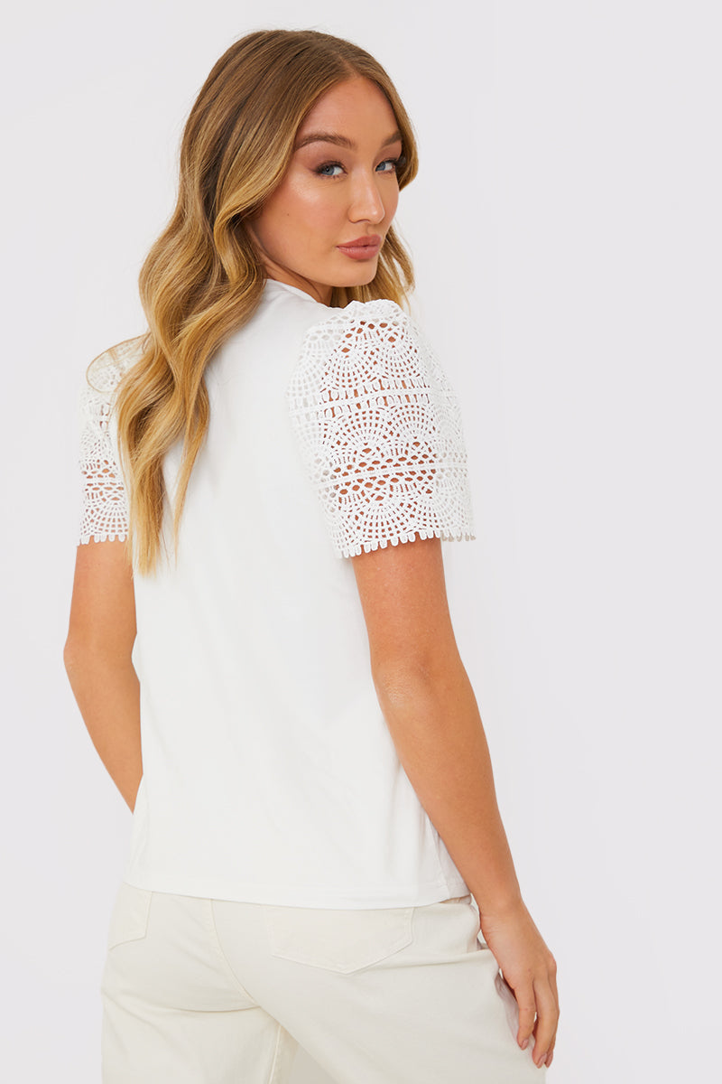Crochet Sleeve T-Shirt