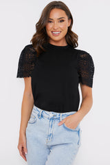 Crochet Sleeve T-Shirt