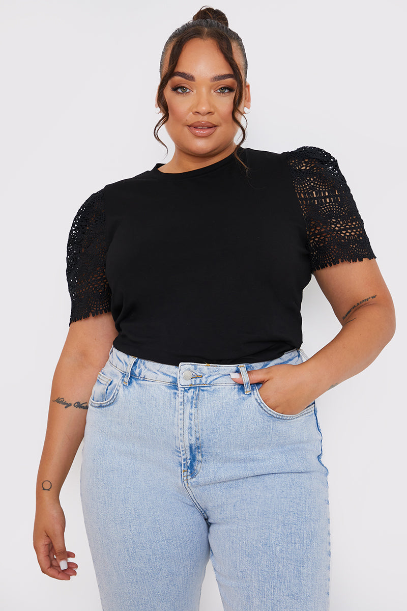 Crochet Sleeve T-Shirt