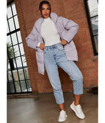 Chi Chi London Padded Puffer Coat in Grey