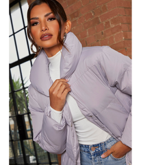Chi Chi London Padded Puffer Coat in Grey