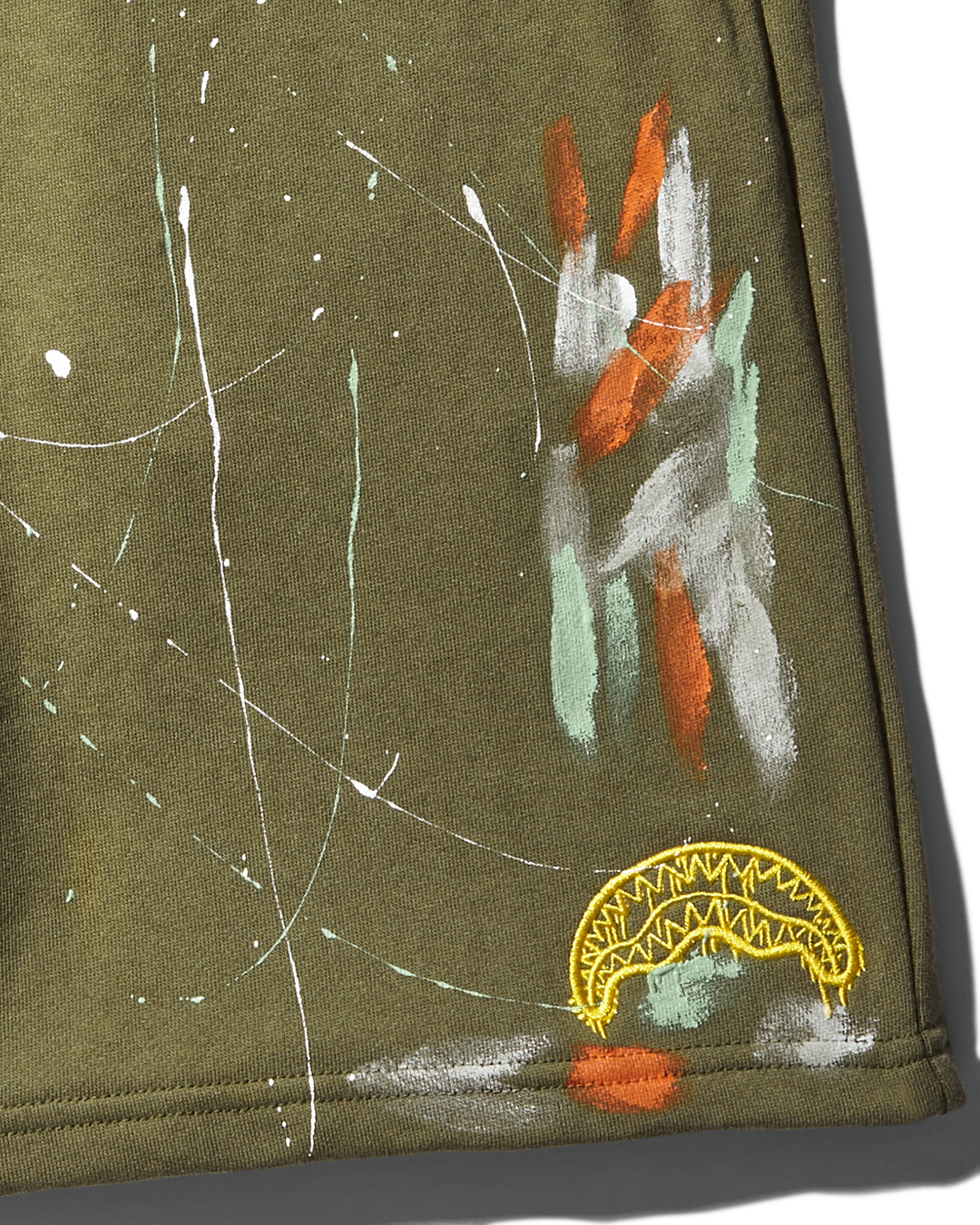 PAINT SPLAT KNIT SHORTS (GREEN)