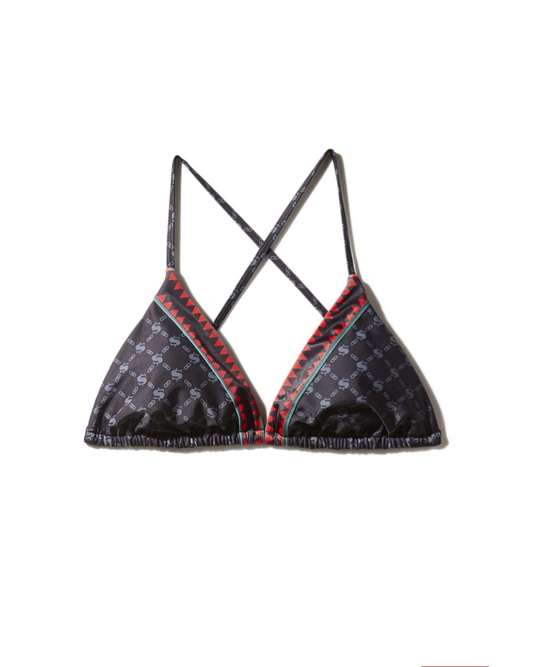 MIDNIGHT MONEY PATTERN BIKINI TOP