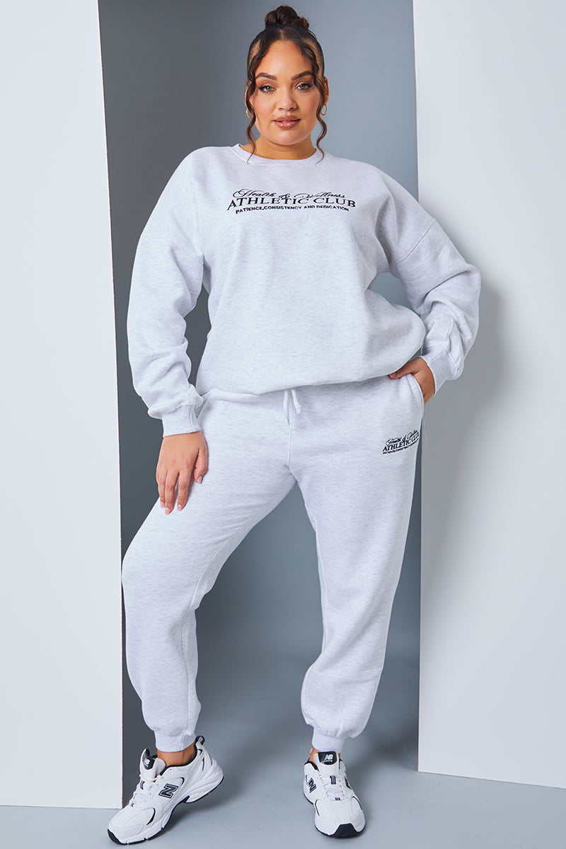 Athletic Club' Slogan Oversized Sweater