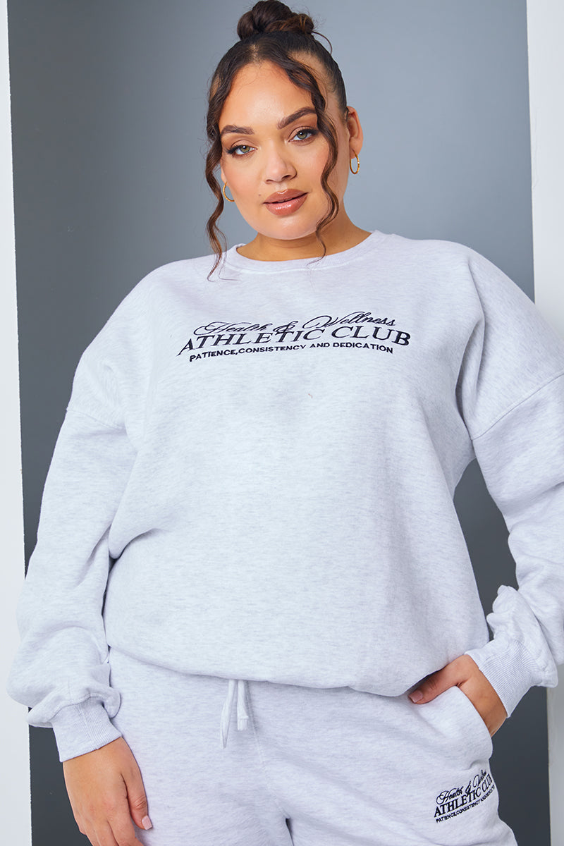 Athletic Club' Slogan Oversized Sweater