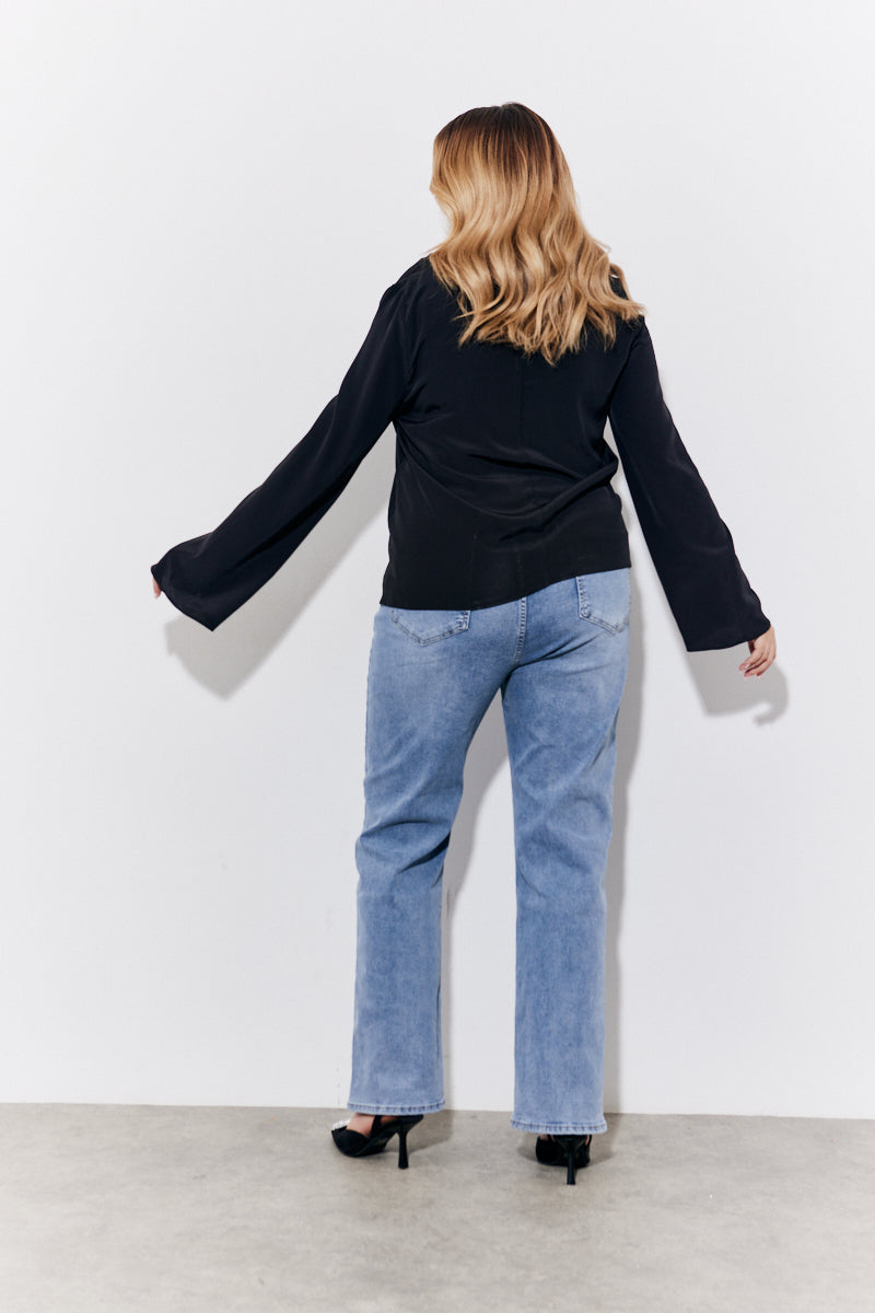 Cowl Neck Draped Blouse